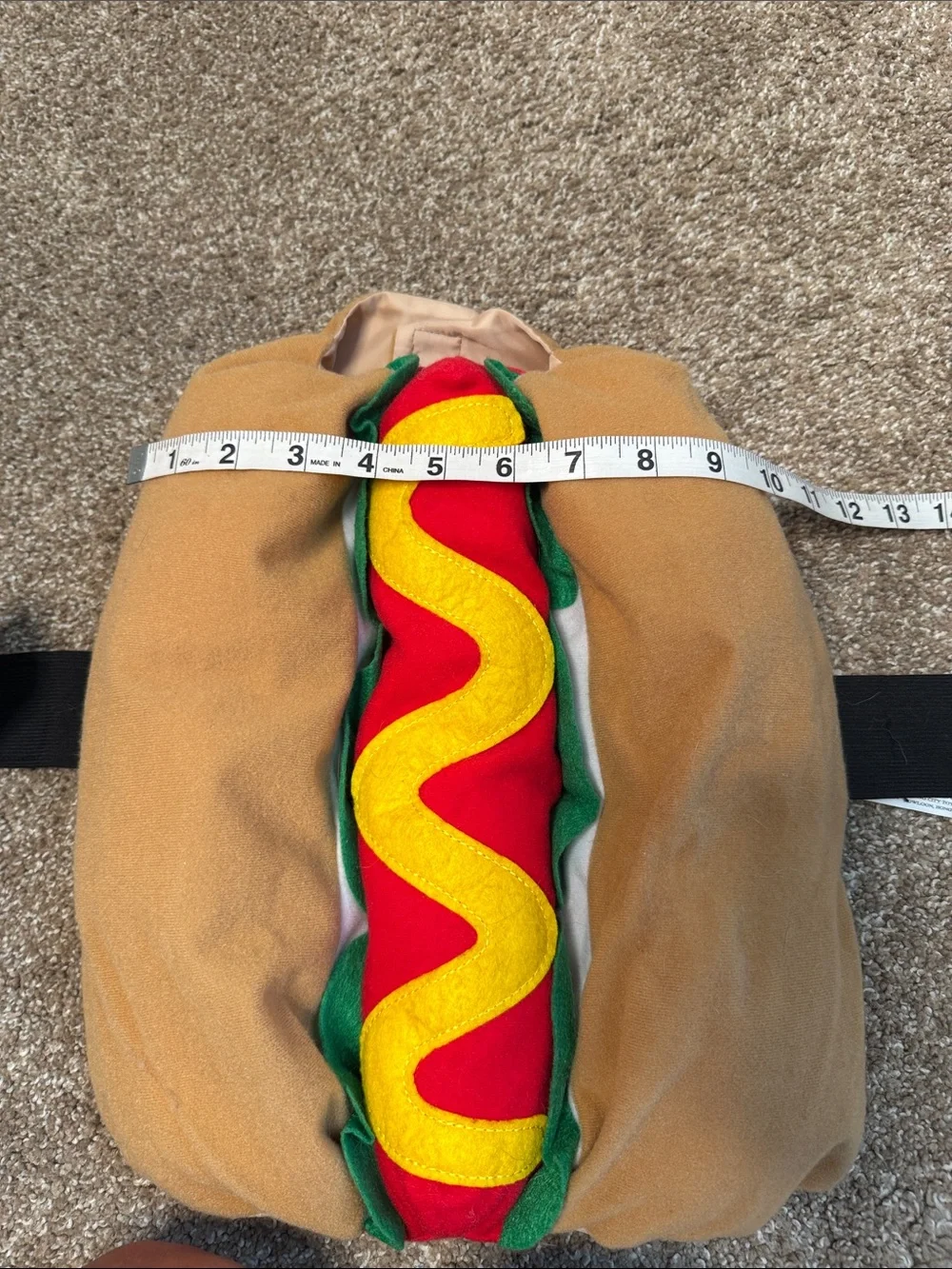 Dog Hot Dog Costume Halloween Pet Costume 3/D plush pet dress up SZ Medium
